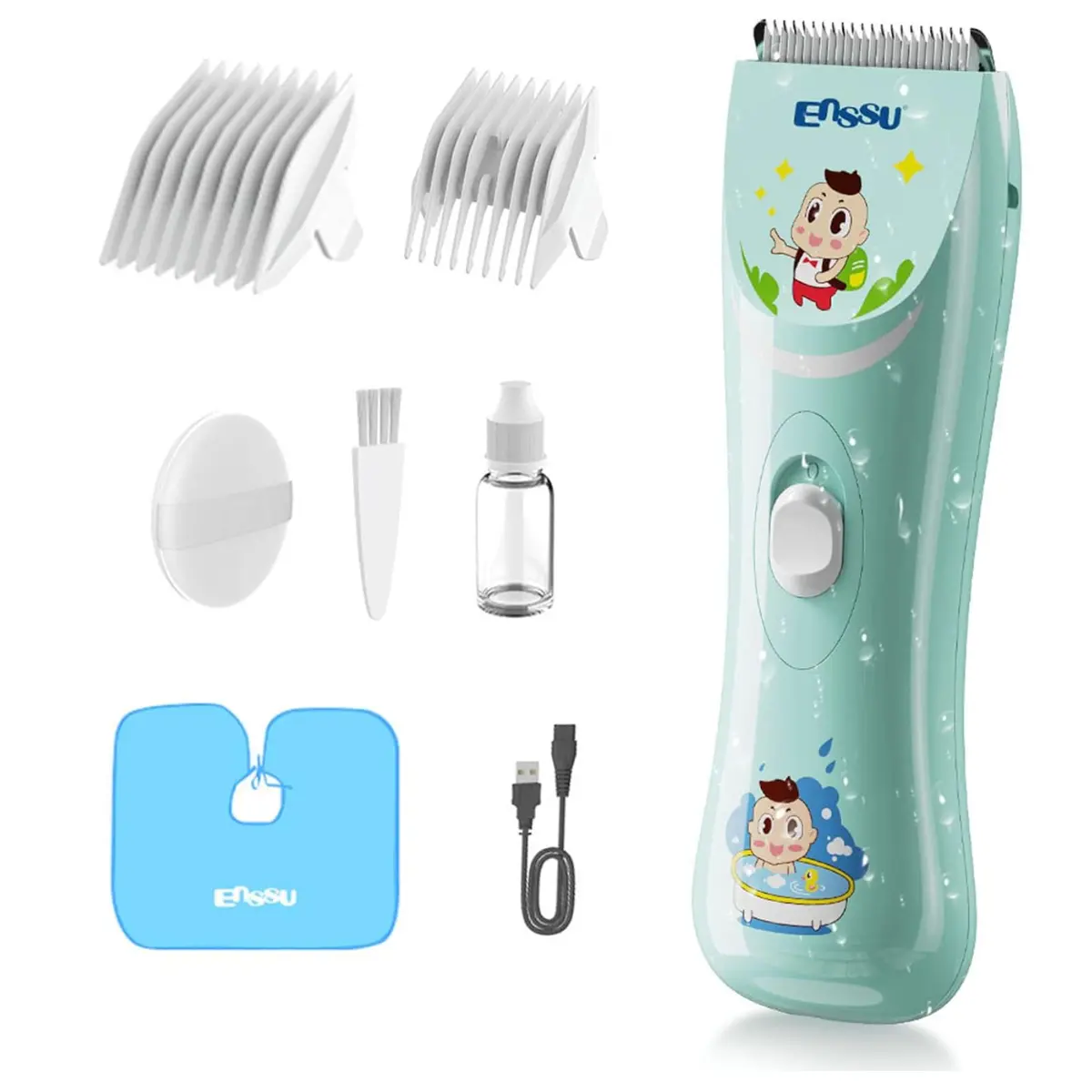 Lower Noise Baby Hair Clippers with Ceramic Blade, Waterproof Home Haircut Kit for Easy Maintenance, Safe for Sensory-Sensitive Kids, Hair Kit Set, 0-12 Years, Noise Reduction, Safe Design, Trimming, Grooming Clean-Up Hair Trimmers & Clippers