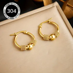 Elegant Golden Stainless Steel Hoop Earrings for Women - Boho-Chic Vintage Style, Perfect for Weddings, Parties, and Daily Wear, Ideal Gift for Special Occasions, Party Accessories | Boho Chic Earrings | Durable Jewelry