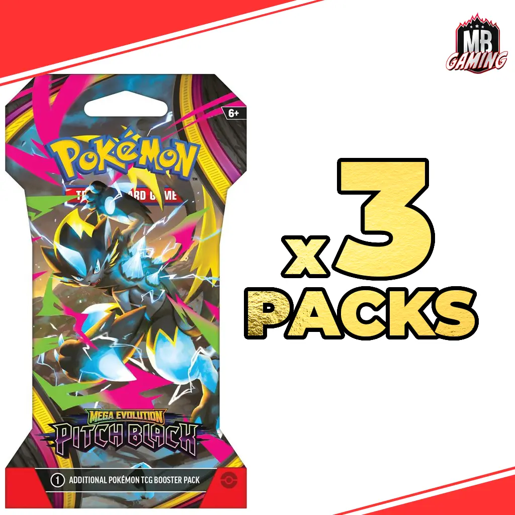 Pokemon: Mega Evolution Pitch Black (ME05) Sleeved Booster Pack x3