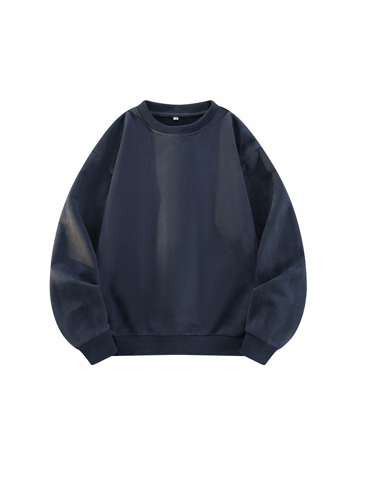 3-pack: men’s crewneck sweatshirt, men’s pullover sweatshirt.Loose, comfortable fit, no print design—simple and versatile for home, everyday casual wear, campus, and commuting to work.