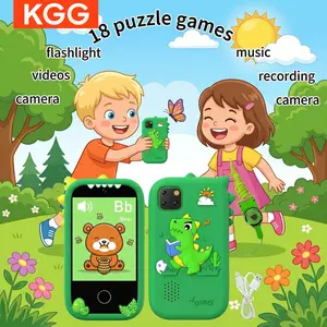 Cute Cartoon Kids Smart Toy Phone with Video & Music Player, Supports Photo, Recording, Flashlight, Habit Tracker, 18 Educational Games, E-Book & ABC Learning. Optional 32GB Memory Card, Perfect Educational Gift for Children.