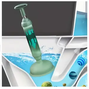 Powerful Plunger Toilet Unclogger, Flexible High-Pressure Vacuum Suction, Manual Drain Cleaner, Durable Plastic Pipe Cleaning Tool