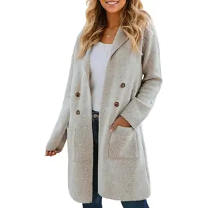 Women Fall Long Cardigan Sweater Trendy Knit Jacket Coat Dressy Blazer Coatigan