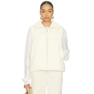 Varley Irina Cable Knit Gilet in Egret