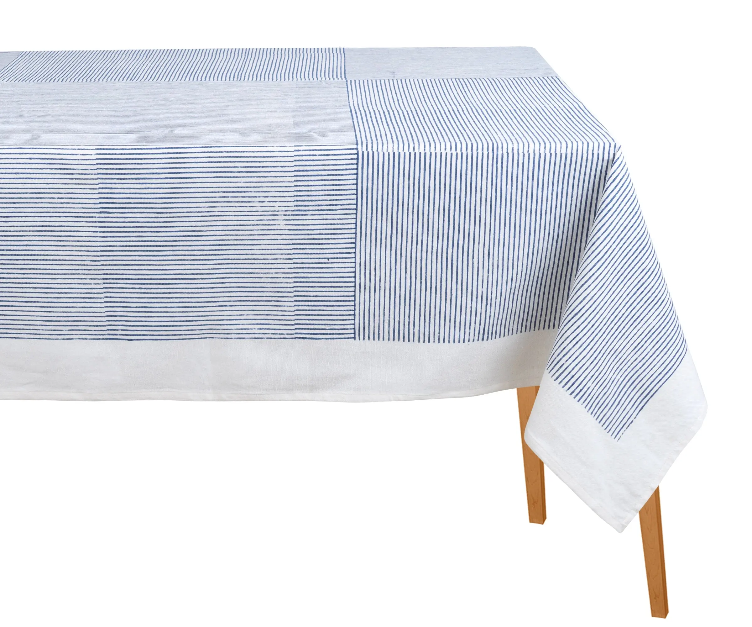 Blue Block Print Tablecloth Blue Block Print Tablecloth
