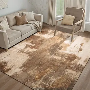 Modern Abstract Faux Cashmere Area Rug , Distressed Vintage Flower Carpet | Non-Slip Machine Washable Stain-Resistant | 5x7/6x9ft for Living Room, Bedroom & Dining Room