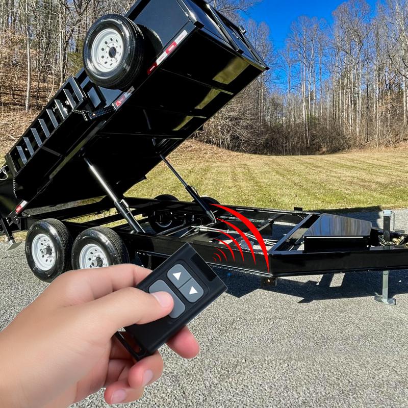 briidea Wireless Dump Trailer Remote Control – Compatible with 3-Wire & 4-Wire Hydraulic Trailer Controllers, 100FT Range, Low Voltage Protection, Easy Adhesive Installation