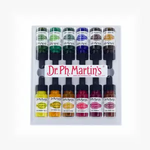 Dr. Ph. Martin's Spectralite Private Collection Liquid Acrylics (Set 2) Arcylic Paint Set, ½ US fl oz, 1 Set of 12 Bottles