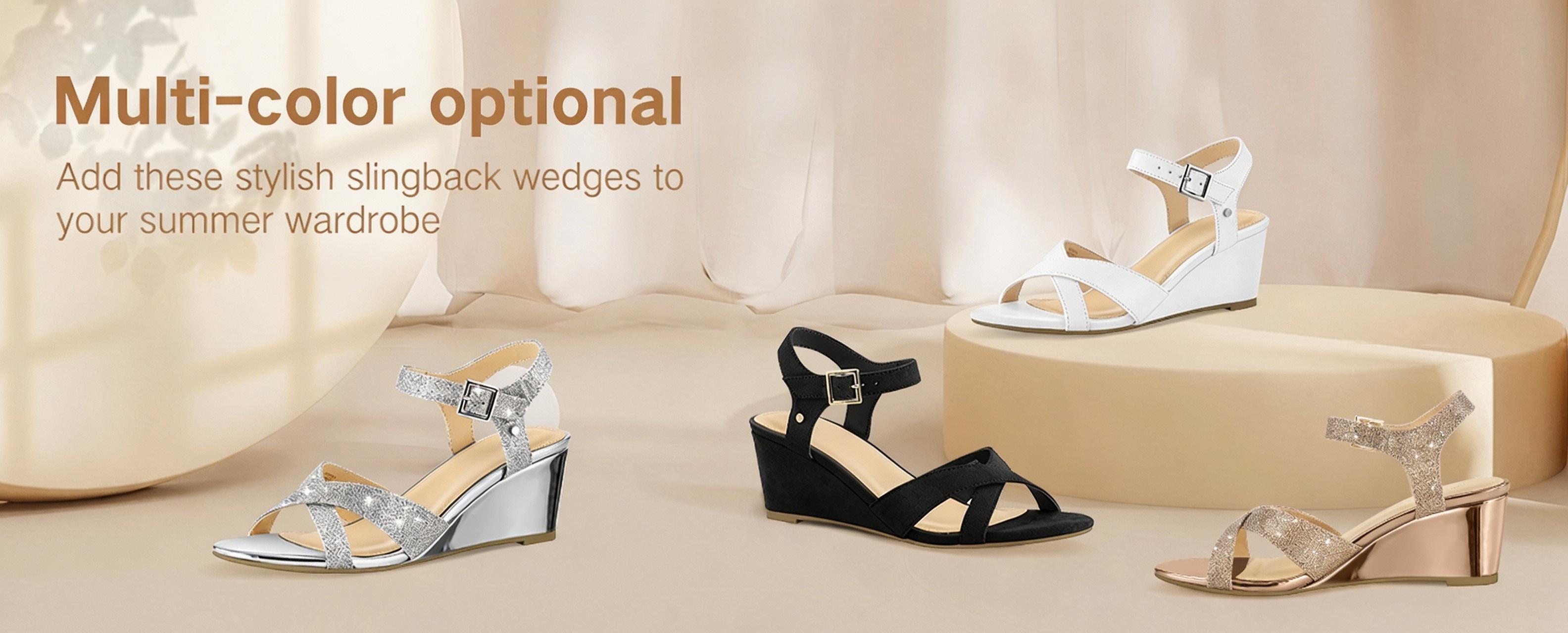 Women's Wendy Low Wedge Sandals Ankle Strap Espadrille Open Toe Casual Summer Women Wedge Heels Shoes