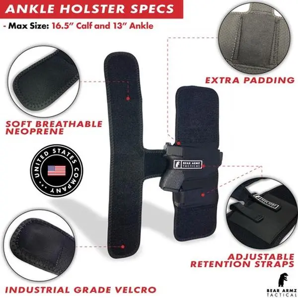 Ankle Holster for Concealed Carry Universal Fit Leg Holster for 38 9mm 40 |   BUG
