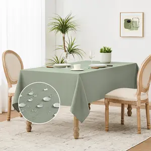 4PCS Linen Rectangular Waterproof And Wrinkle Resistant Tablecloth, Washable, Easy To Maintain, And Resistant To Dirt. It Can Be Used As A Disposable Tablecloth For Kitchens, Dining Tables, Buffets, Outdoor Picnics, Camping, Weddings, And Parties.