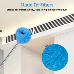 Ceiling Fan Dust Cleaner with Extendable Pole, Detachable Brush Head, Easy Cleaning, Suitable for Rvs and Home Use