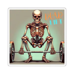 Workout Sticker, Skeleton Sticker, Motivational Sticker, Fitness Decal, Gym Sticker, Skeleton Deadlift Sticker