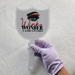 logo mirror,  Makeup mirror lashing