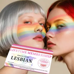 3/6pcs Gay Pride Lifetime Membership Unique Card Set, Unisex Design, Rainbow Heart Pattern, Humorous Gift for Friends and Colleagues