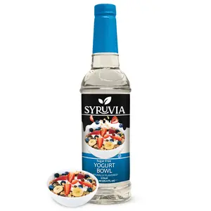 Syruvia Sugar Free Yogurt Bowl Coffee Syrup - 25.4 fl oz Premium Coffee Flavoring - 0 Calorie, Gluten Free, Ideal for Drinks, Soda, Desserts & More.