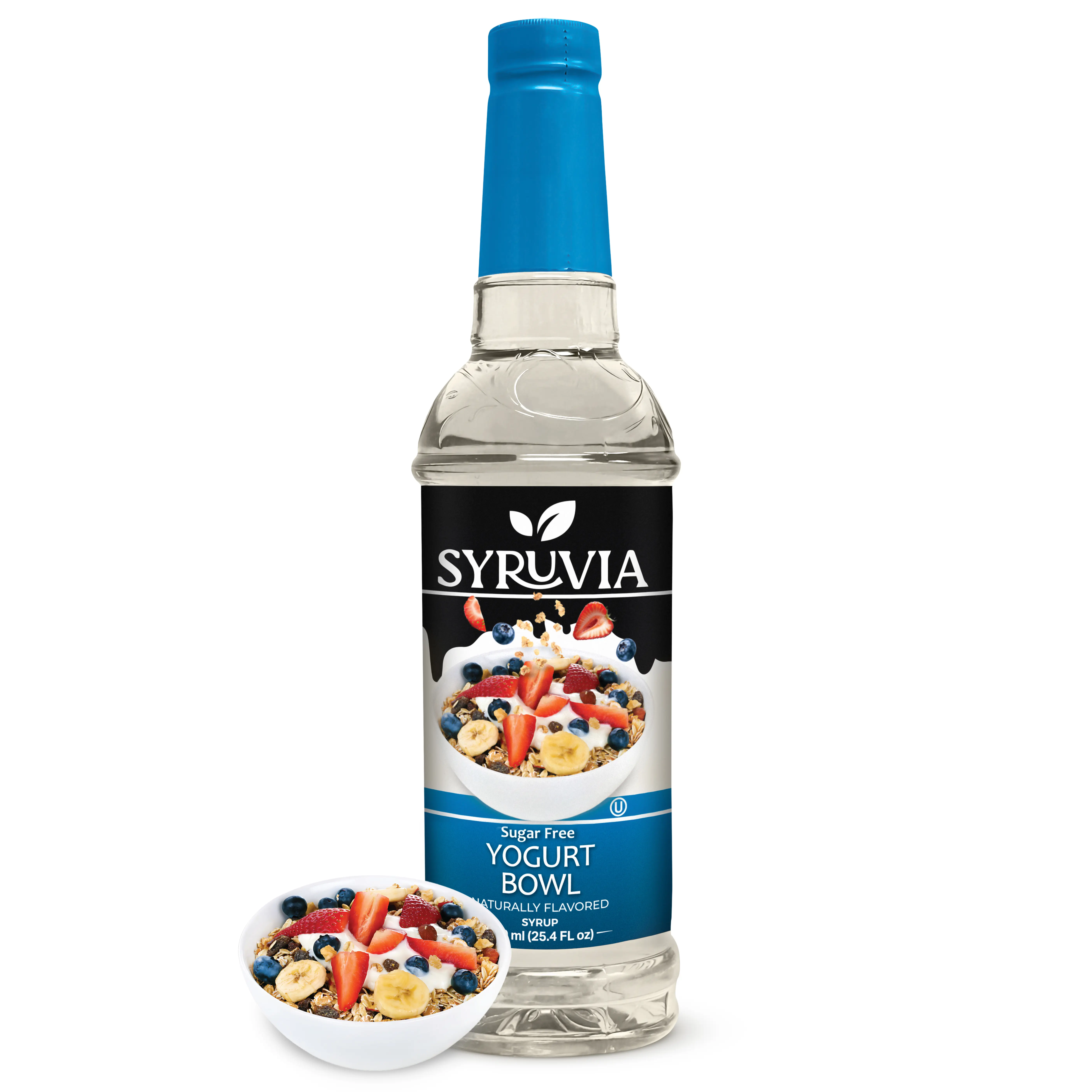 Syruvia Sugar Free Yogurt Bowl Coffee Syrup - 25.4 fl oz Premium Coffee Flavoring - 0 Calorie, Gluten Free, Ideal for Drinks, Soda, Desserts & More.
