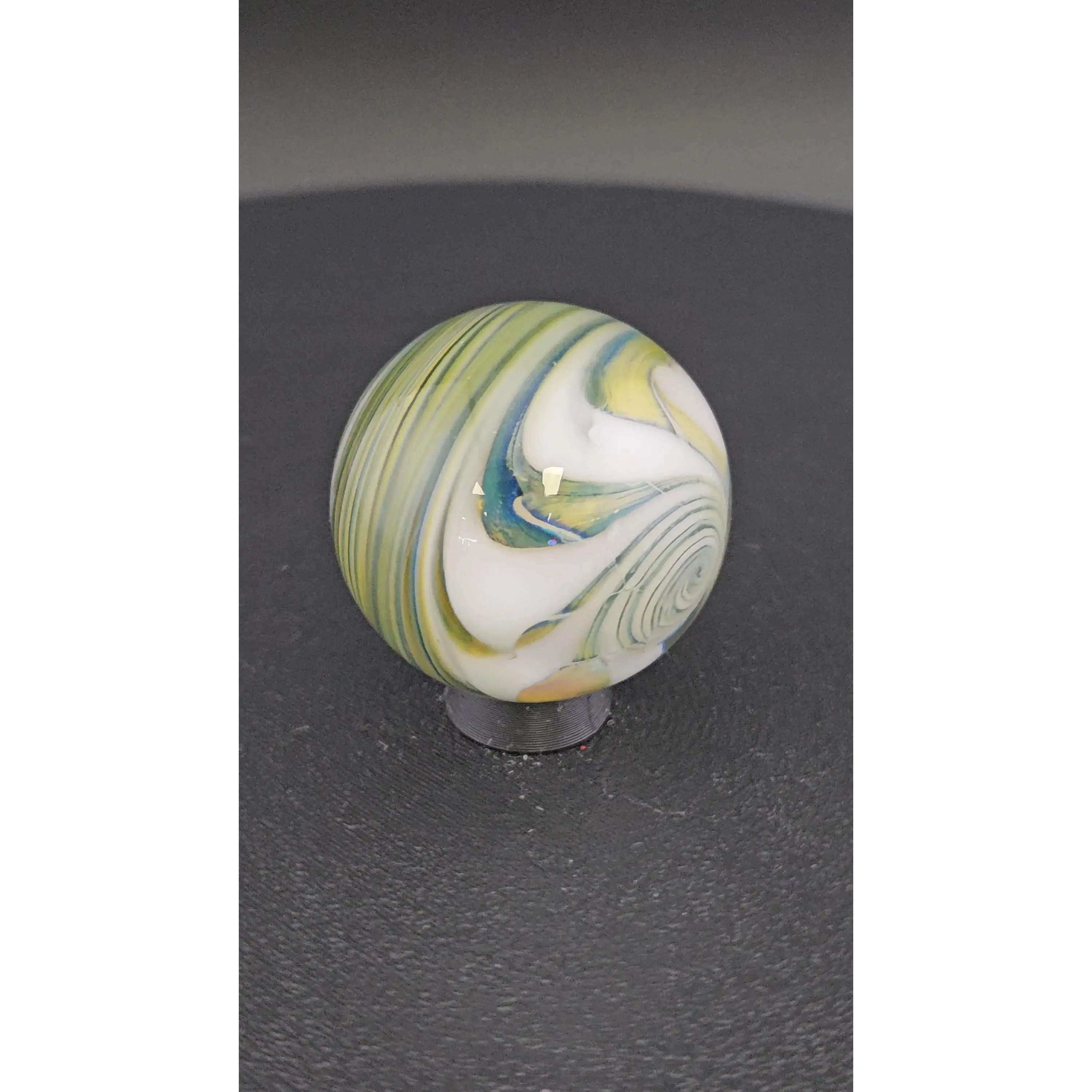 Handmade Glass Art Marble, Contemporary Swirl Design H9 (1.2")