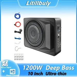 1200W Slim Under Seat Powered Car Subwoofer Efficient Heat Dissipation and Slim Profile