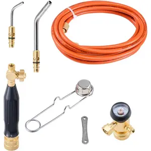 VEVOR Oxygen Acetylene Torch Kit, Gas Welding Cutting Torch Kit, 14PCS Portable Oxy Acetylene Brazing Set with 177'' Twin-Hose, Cutting Nozzle, 2 Welding Tips Cylinder Holder (without Gas Cylinder)VEVOR Super Brand Day
