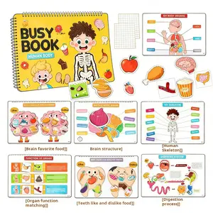 My Body Structure Busy Book Educational Toy - Learn Human Body Through Play, Boost Logical Thinking, Edutainment & Fun Cognition, Enhance Hand-Eye Coordination & Brain Exercise, Foster Parent-Child Interaction, Magnetic Reusable.puzzle game Quiet