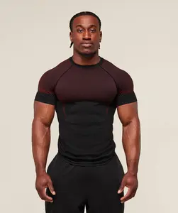 2025 Compression T Shirt Men Summer Sportswear Running T-shirt Elastic Quick Dry Sport Tops Tee Athletic Gym Workout Shirts Men