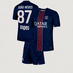 Joao Neves 87 2025/26 PSG Home Full Set Soccer Kit, Premium Fabric Match Style Set 5