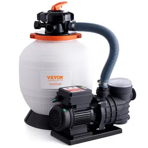 VEVOR Sand Filter Pump for Above Ground Pools, Various specifications, Swimming Pool Pumps System & Filters Combo Set with 6-Way Multi-Port Valve & Strainer Basket, for Domestic and Commercial Pools