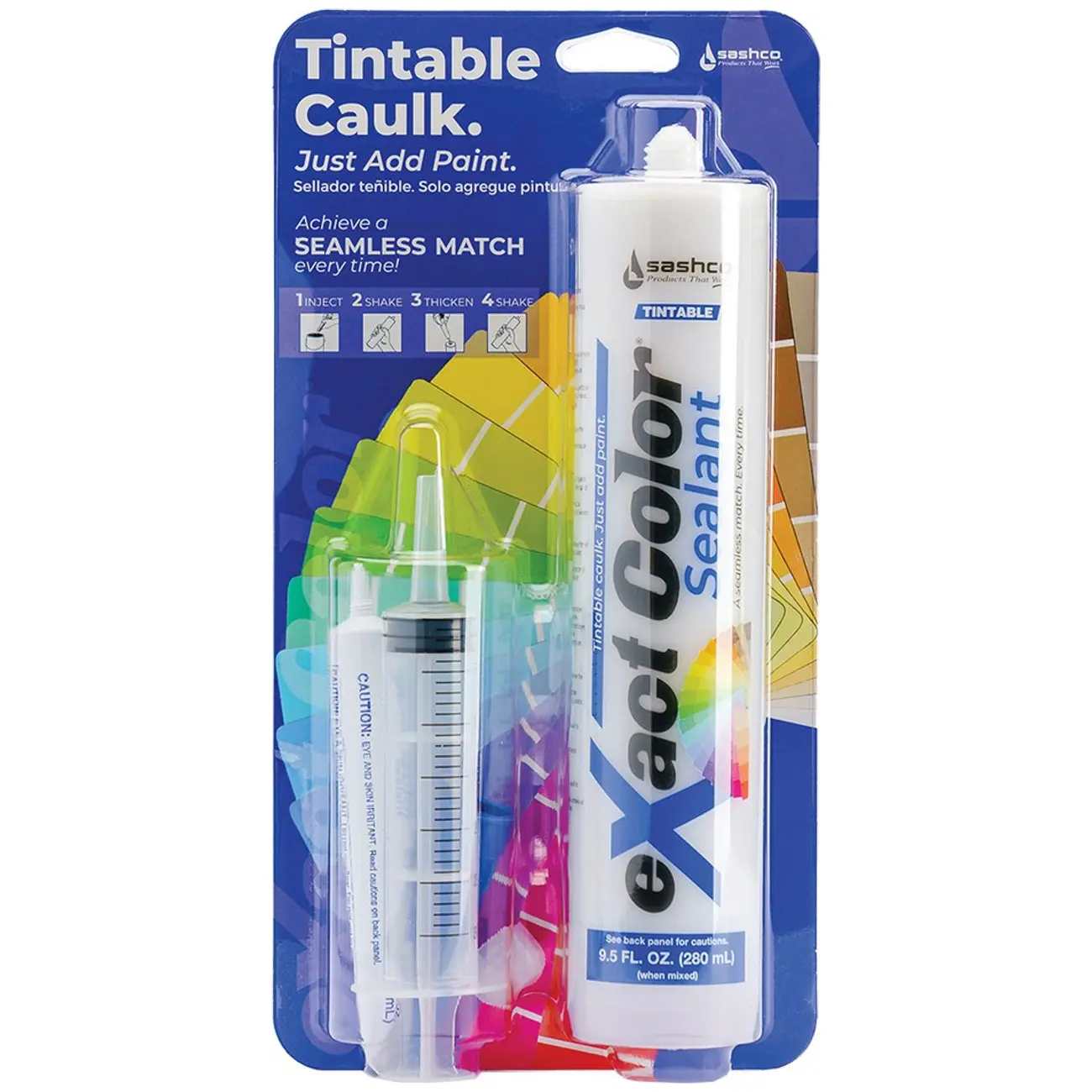 Sashco 12030 9.5 oz eXact Color Tintable Latex Caulk DIY Kit
