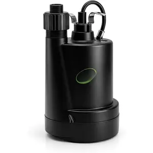 1/4  Submersible Sump Pump 1800 GPH Portable Utility Water Pump with 10ft Cord Thermoplastic Construction High Flow Drain Pump for Basement Garden Pool Pond Flood Removal