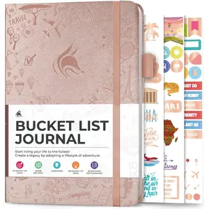 Bucket List Journal - Inspirational Book for Memories & Adventures - Motivational Bucket List Notebook for Couples, A5 (Rose )