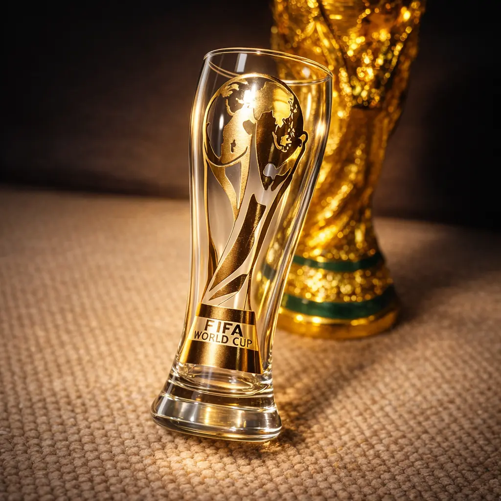 Official FIFA World Cup 26 Gold Stamped Classic Beer Glass Set