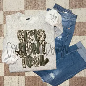 Girls Hunt Too Retro Camo Gildan Sweatshirt