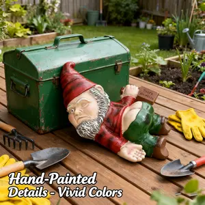 Funny Drunk Dwarf Resin Craft Garden Gnome Statue, Outdoor Indoor Yard Lawn Porch Decoration, Humorous Patio Ornament, Unique Garden Decor