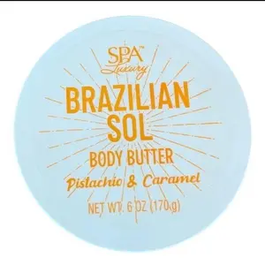 SPA Luxury Brazilian Sol Body Butter - Pistachio & Caramel Scented, 6 Oz Net Weight, Premium Body Care Product
