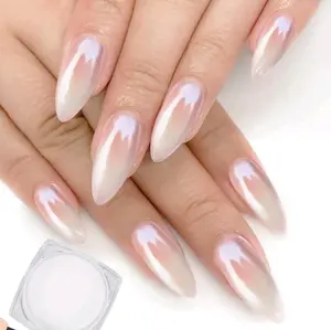 WHITE and RAINBOW CHROME NAIL POWDER