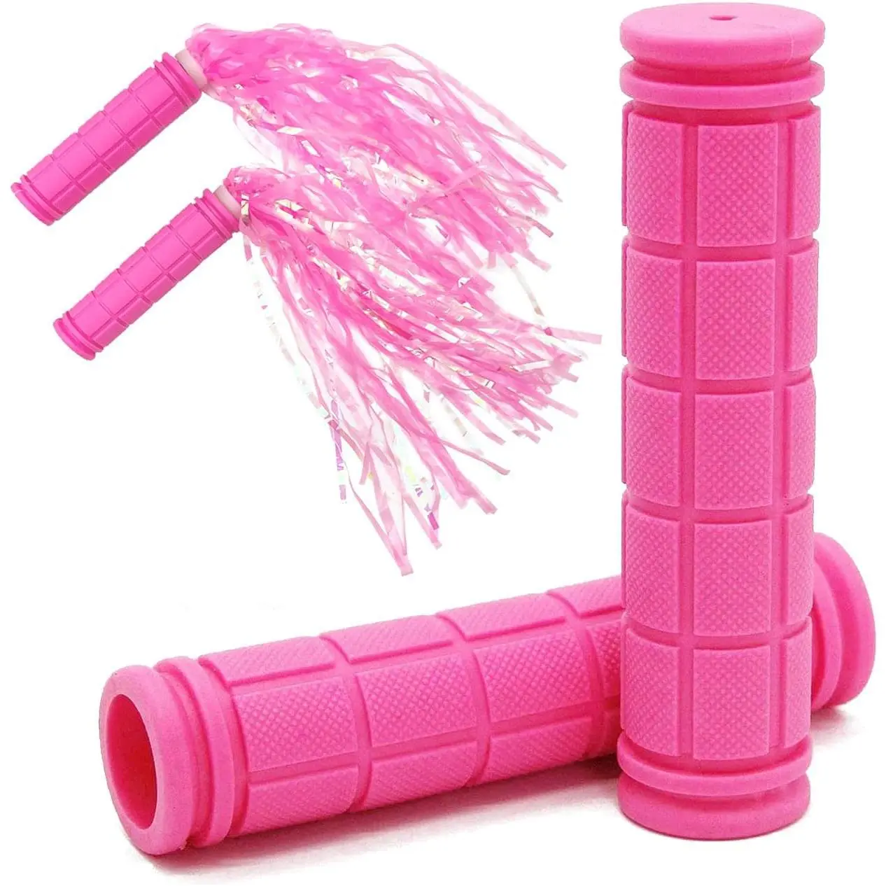 Handle Grips with Tassel Streamers for Girls Boys and , Non-Slip Bicycle Handlebar Grips Cover for Mountain , Scooters Road  BMX MTB Cycling Replacement Parts