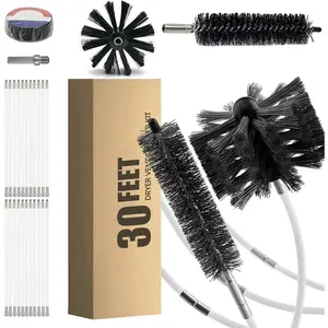 30 Feet Dryer Vent Cleaner Kit, Lint Remover, Flexible Dryer Vent Cleaning Brush, Dryer Accessories, Cleaning Tools ,Synthetic
