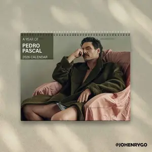 Pedro Pascal 2026 Calendar - Daddy Joel Miller, dinDjarin | Home Decor, Office Decor - T.LOU Fan Gift, Unique Holiday Gift