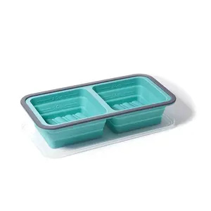Silicone Foldable Food Storage Box, Refrigerator Organizer, Sealed Meal Prep Container, Space Saving Kitchen Essential, Portable Lunch Box