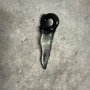 Handmade Borosilicate Glass Dichroic Italian Horn Pendant