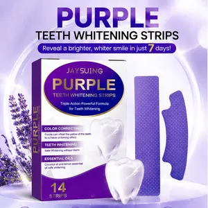 14/42/70 Pairs Purple Teeth Whitening Strips, Teeth Brightening Strips, No-Sensitivity Bleaching Gel Strips and Colour Corrector, Natural Color Enhancement for Brighter Smile, Daily & Travel Use