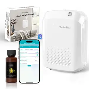 Waterless Essential Oil Diffuser, 2500 Sq.Ft Coverage, Bluetooth App Control, No-Noise Wall-Mounted Aroma Diffuser, 400ml, Perfect for Home, Hotel & Office, Valentines Day Gift, White