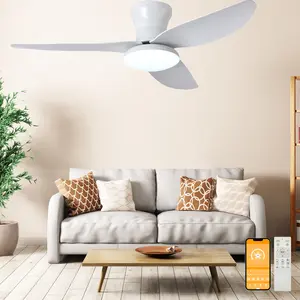 New Simple Ceiling Fan with Lights and Remote Control, 6-speed Low-noise, 40 inch Large Dimmable 3-Color Temperatures LED Ceiling Fan, Home Frequency Conversion Electric Fan Chandelier, Flush Mount Ceiling Fan Suitable for Bedroom Dining Room Kitchen