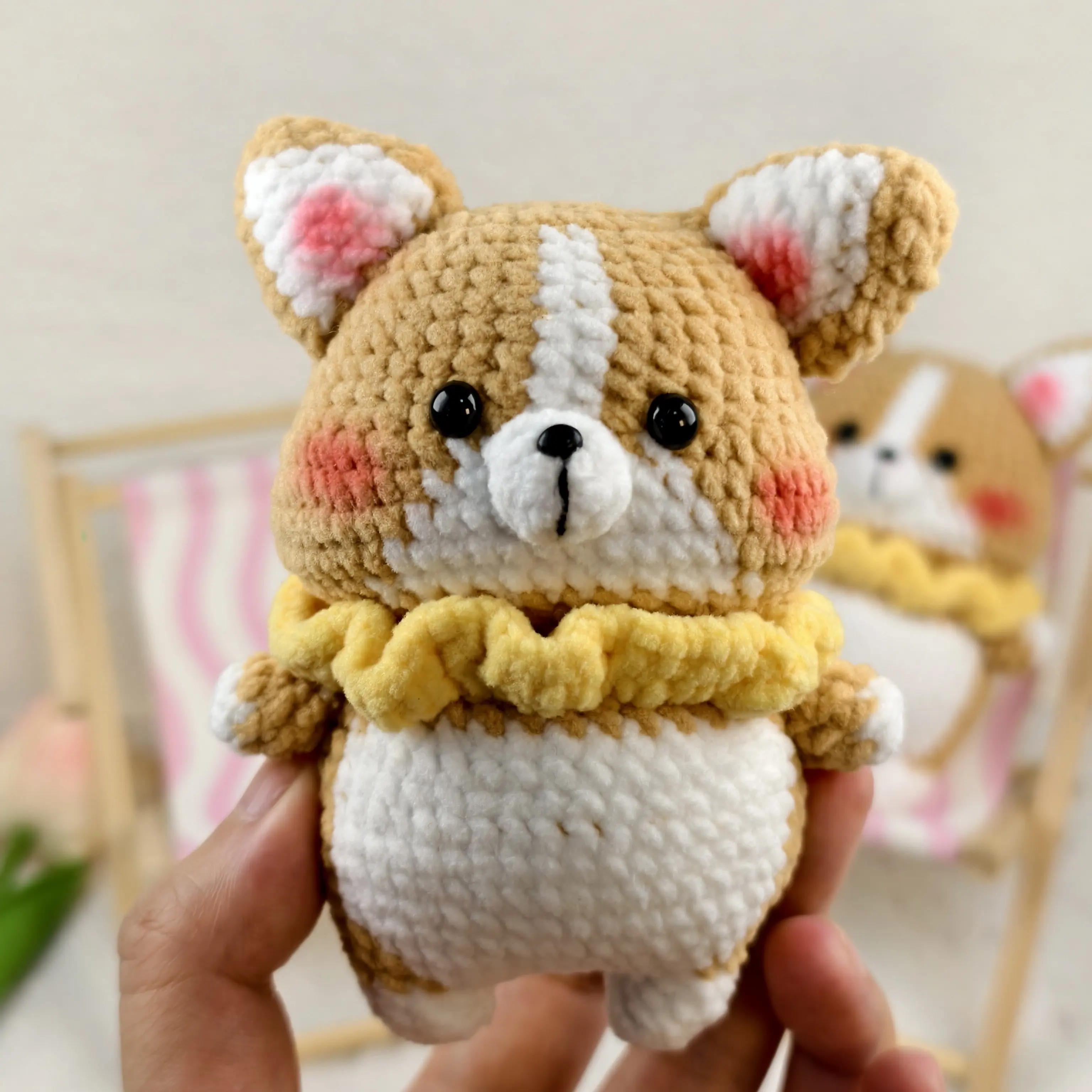 Handmade Amigurumi Crochet Corgi Plushie