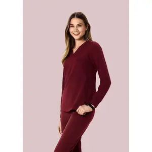 Long Sleeve One Pocket Top Wine