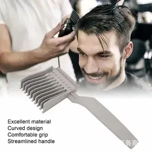 Men's Barber Fade Comb Set, Gradient Hair Cutting Guide, Long Handle Push Clipper Comb, Non-Toxic Abs Plastic, Salon & Home Use, Hair Grooming Kit