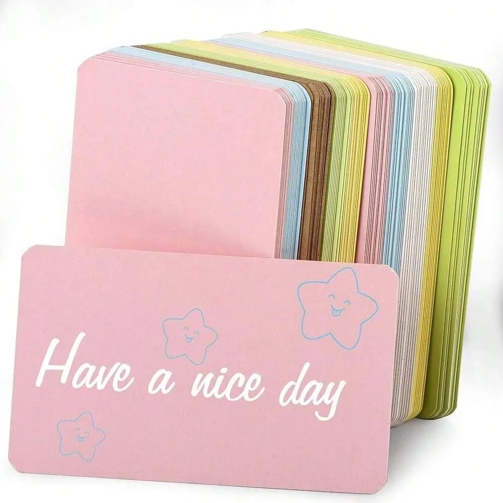 TOOUEE 100pcs 3.54"x2" Blank Index Cards Kraft Paper Business Card, Durable Cardstock, Words Message Notes Tags, Mini Craft Cardboard Flash Cards DIY Gift Tags Label Custom Message Card, DIY Card Set
