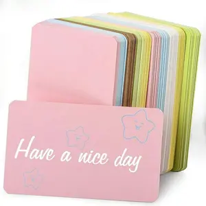 TOOUEE 100pcs 3.54"x2" Blank Index Cards Kraft Paper Business Card, Words Message Notes paper Tags, Mini Craft Cardboard Festival Gifts Mini Greeting Place Name Vocabulary Word Flash Cards Graffiti Scrapbookings DIY Gift Tags Label Custom Message Card
