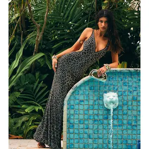 Kim Rhinestone Leopard Mermaid Formal Dress